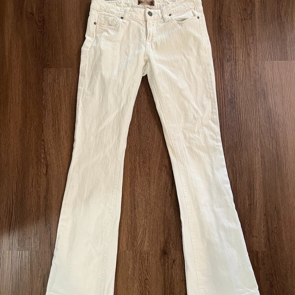 Womens Paige White Low Rise Bootcut Jeans, Size 26